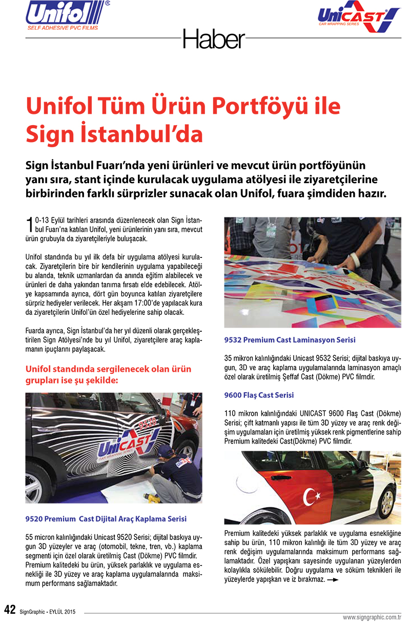 Unifol is at Sign stanbul Show along with its all product range - 1