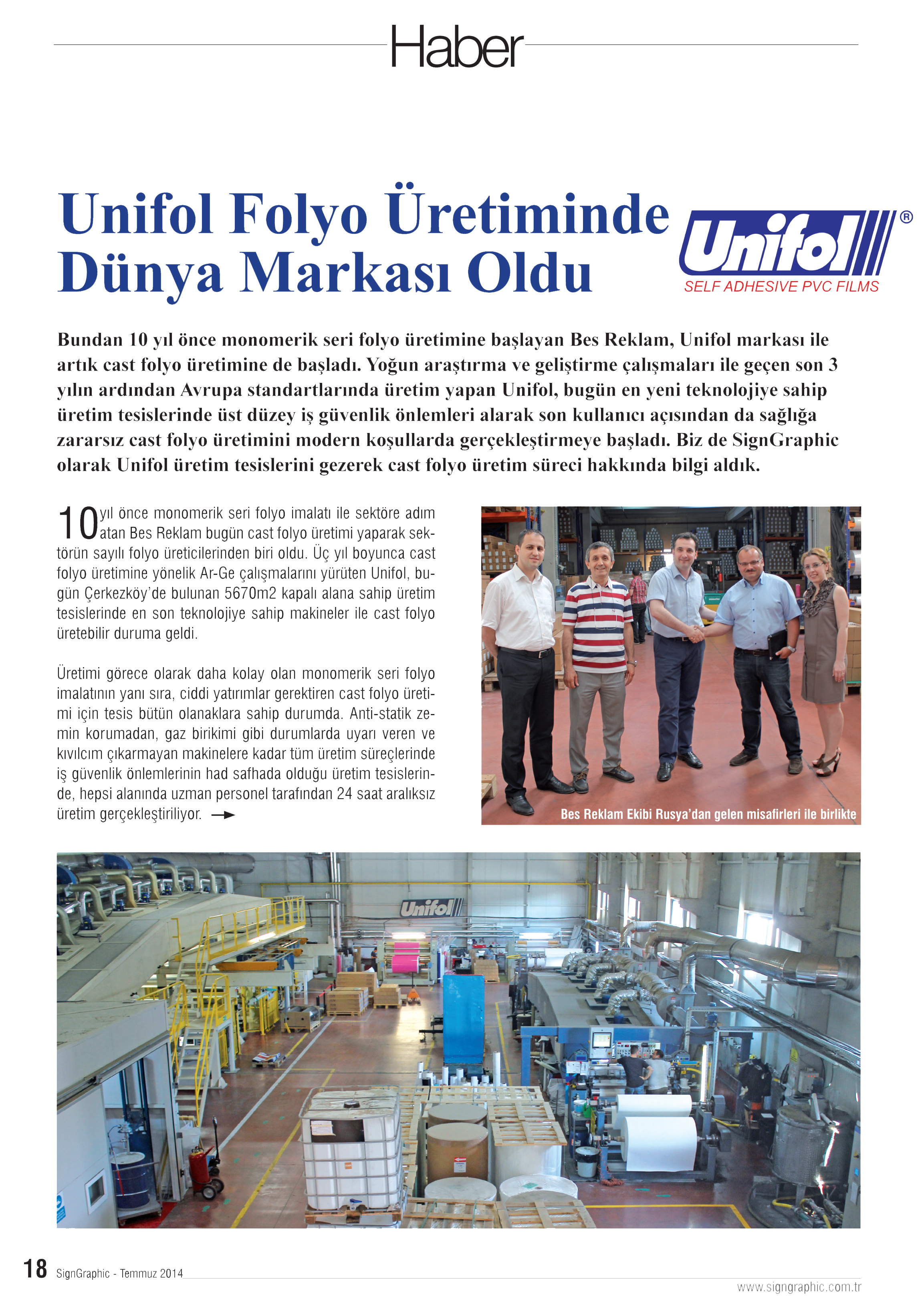 Unifol became a well known brand in the World - 1